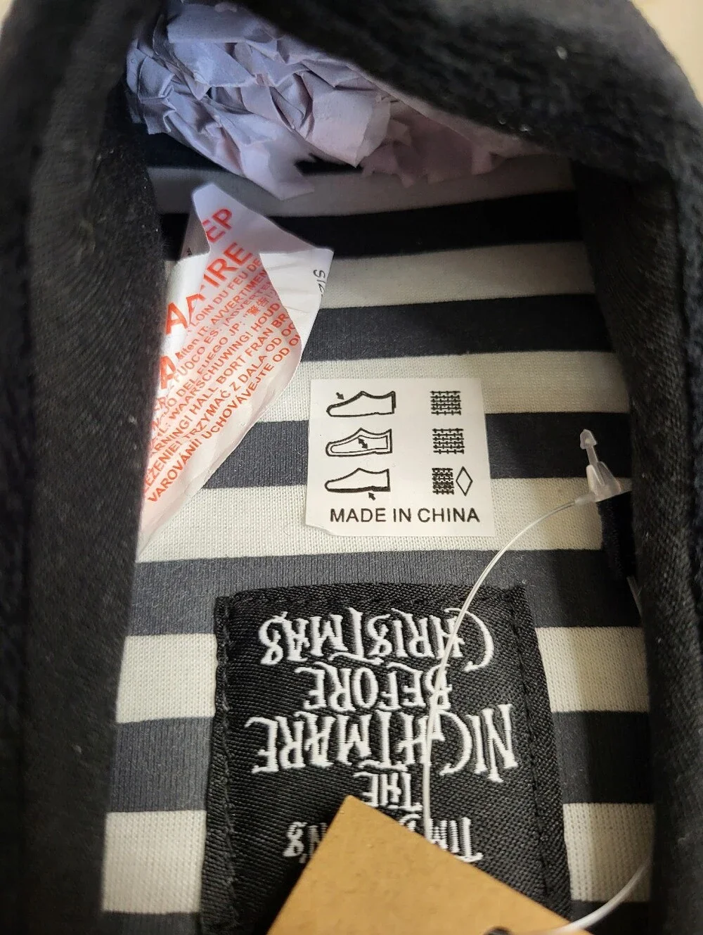 Disney Black Jack Skellington Kids Mule Slippers. Size 3/4